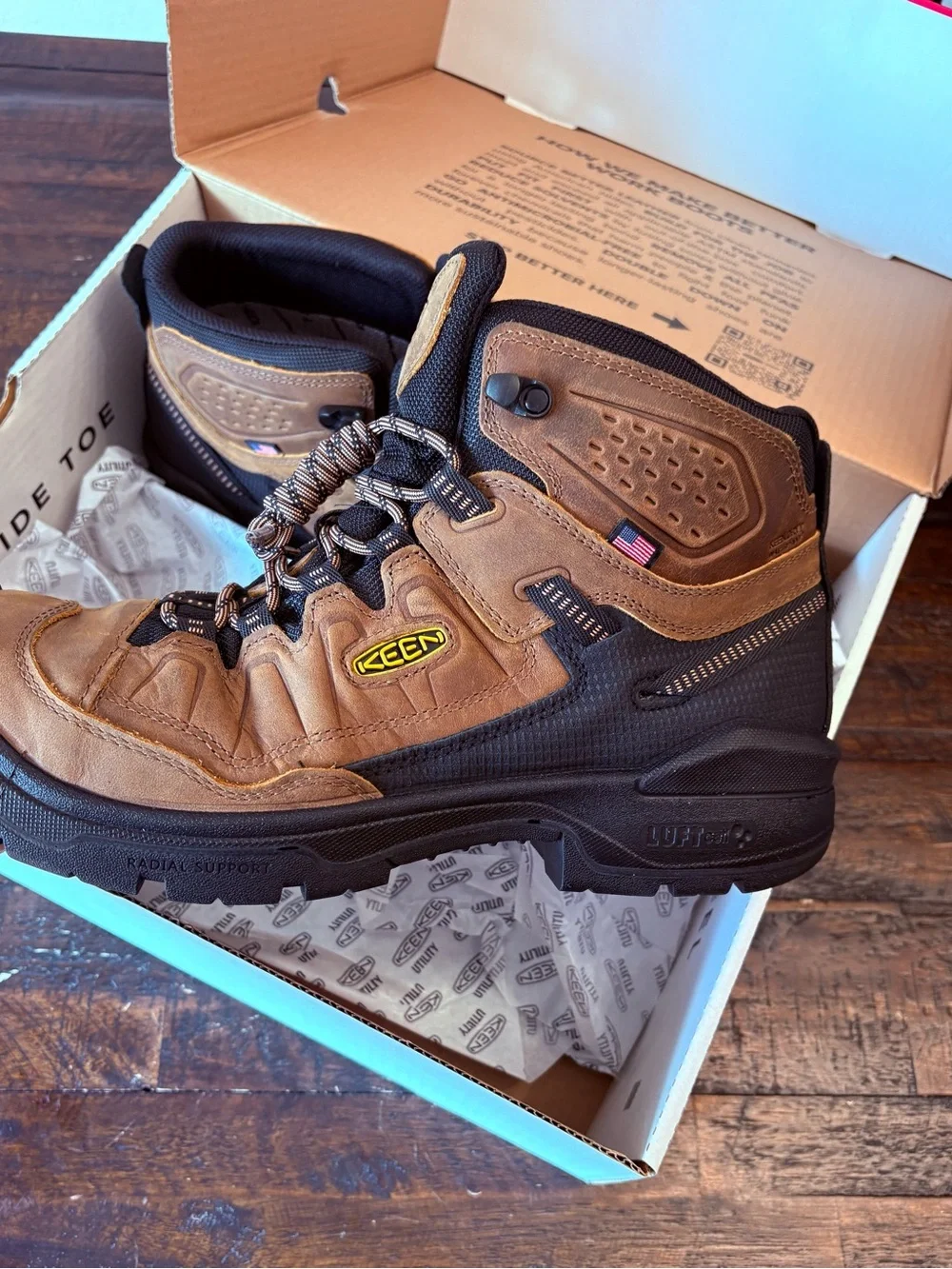 KEEN Men’s NWT Targee IV Mid Waterproof Work Boots Belgian/Black Size 13